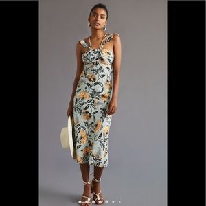 Anthropologie Halter Slim Midi Dress